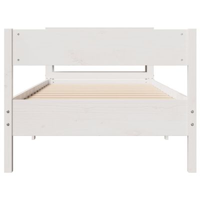 vidaXL Bedframe zonder matras massief grenenhout wit 90x200 cm