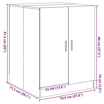 vidaXL Wasmachinekast 70,5x71,5x91,5 cm sonoma eikenkleurig