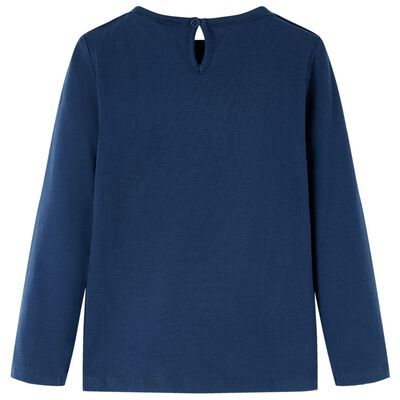 Kindershirt met lange mouwen 104 marineblauw