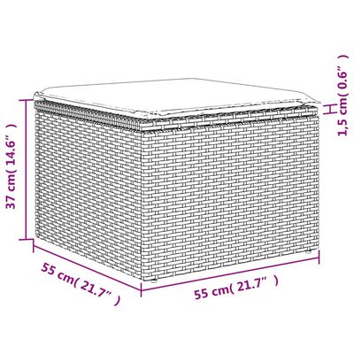 vidaXL 6-delige Loungeset met kussens poly rattan bruin