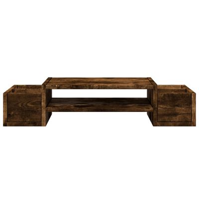 vidaXL Monitorstandaard opbergruimte 70x27x15 cm hout gerookt eiken