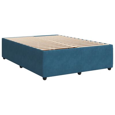 vidaXL Boxspring met matras fluweel blauw 140x190 cm