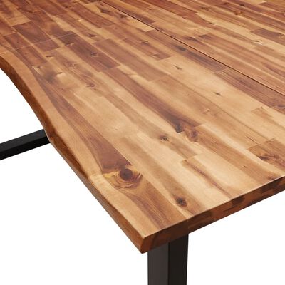 vidaXL Eettafel met natuurlijke rand 200x90x75 cm massief acaciahout