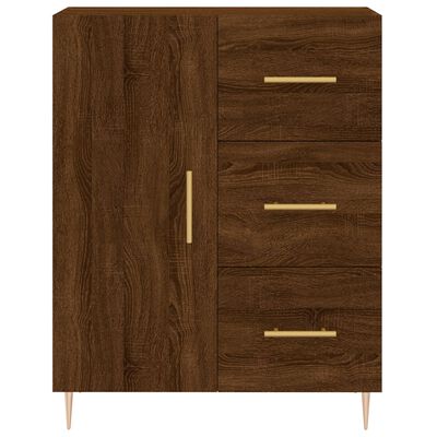 vidaXL Hoge kast 69,5x34x180 cm bewerkt hout bruin eikenkleur