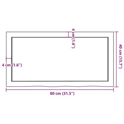 vidaXL Tafelblad 80x40x(2-6) cm behandeld massief eikenhout lichtbruin