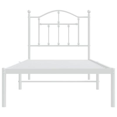 vidaXL Bedframe met hoofdbord metaal wit 80x200 cm