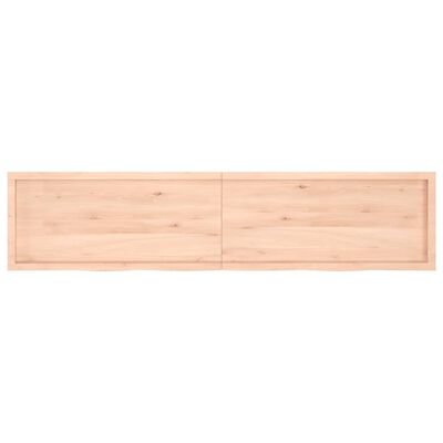 vidaXL Tafelblad 220x50x(2-4) cm onbehandeld massief eikenhout