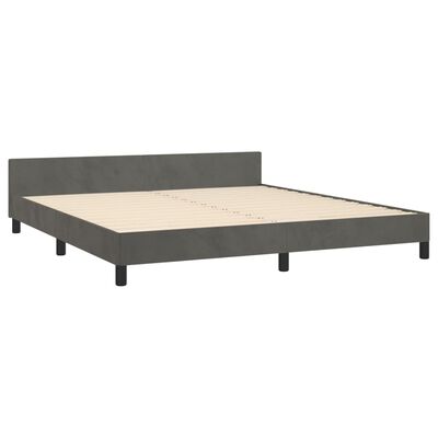 vidaXL Bedframe met hoofdeinde fluweel donkergrijs 160x200 cm