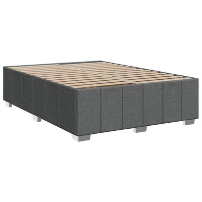 vidaXL Boxspring met matras stof donkergrijs 140x200 cm