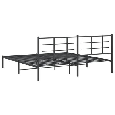 vidaXL Bedframe met hoofdbord metaal zwart 200x200 cm