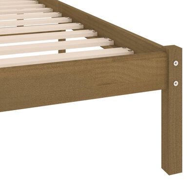 vidaXL Bedframe massief grenenhout honingbruin 90x200 cm