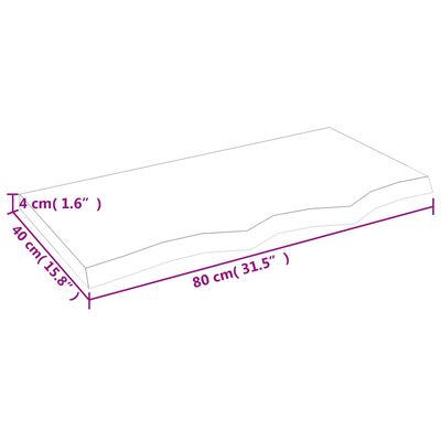 vidaXL Wandschap 80x40x(2-4) cm behandeld massief eikenhout lichtbruin