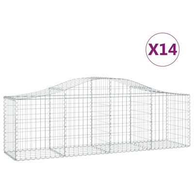 vidaXL Schanskorven 14 st gewelfd 200x50x60/80 cm gegalvaniseerd ijzer