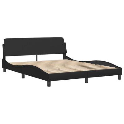 vidaXL Bedframe met hoofdbord kunstleer zwart 160x200 cm