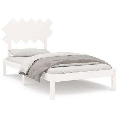 vidaXL Bedframe massief hout wit 100x200 cm