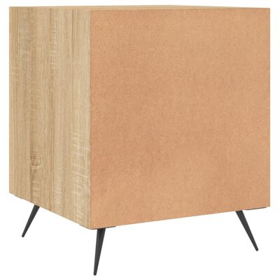 vidaXL Nachtkastjes 2 st 40x40x50 cm bewerkt hout sonoma eikenkleurig