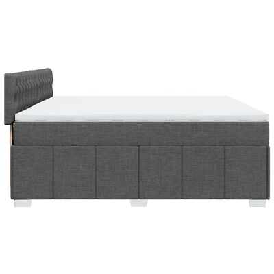 vidaXL Boxspring met matras stof donkergrijs 200x200 cm