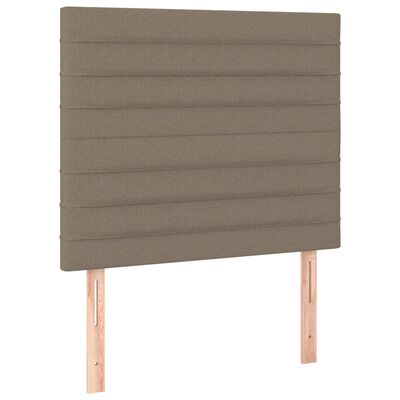 vidaXL Hoofdbord LED 100x5x118/128 cm stof taupe