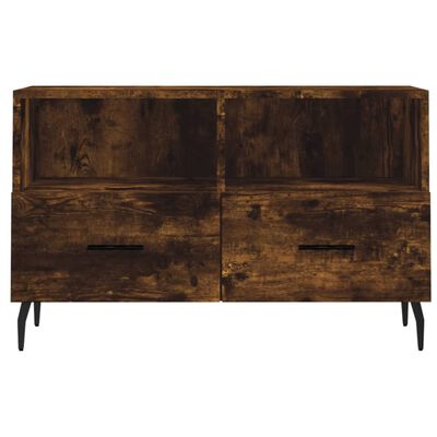 vidaXL Tv-meubel 80x36x50 cm bewerkt hout gerookt eikenkleurig