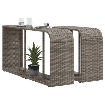 vidaXL Opbergschappen 2 st poly rattan grijs