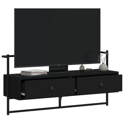 vidaXL Tv-meubel wandgemonteerd 100,5x30x51 cm bewerkt hout zwart