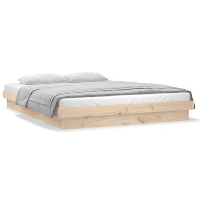 vidaXL Bedframe LED massief hout 140x200 cm