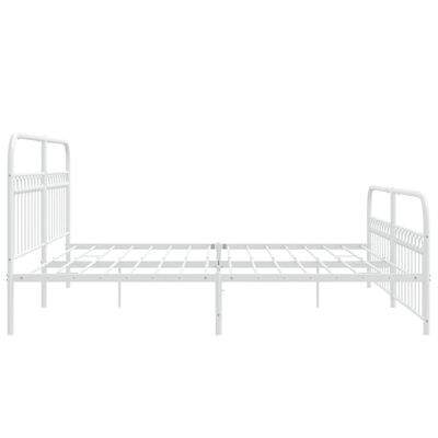 vidaXL Bedframe met hoofd- en voeteneinde metaal wit 200x200 cm