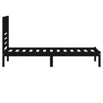 vidaXL Bedframe massief grenenhout zwart 90x190 cm