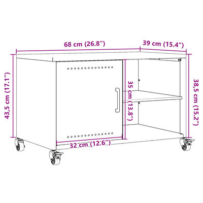 vidaXL Tv-meubel 68x39x43,5 cm staal olijfgroen