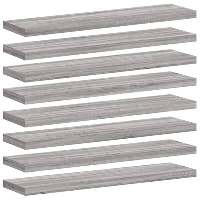 vidaXL Wandschappen 8 st 40x10x1,5 cm bewerkt hout grijs sonoma eiken