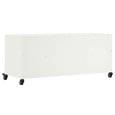 vidaXL Tv-meubel 100,5x39x43,5 cm staal wit