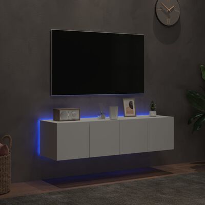 vidaXL Tv-wandmeubelen met LED-verlichting 2 st 60x35x31 cm wit