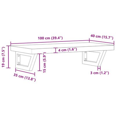 vidaXL Badkamer wandschap staal en massief acaciahout