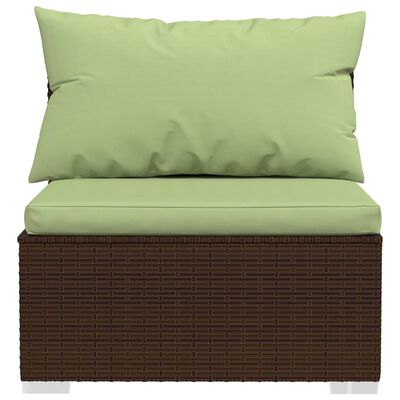 vidaXL 9-delige Loungeset met kussens poly rattan bruin