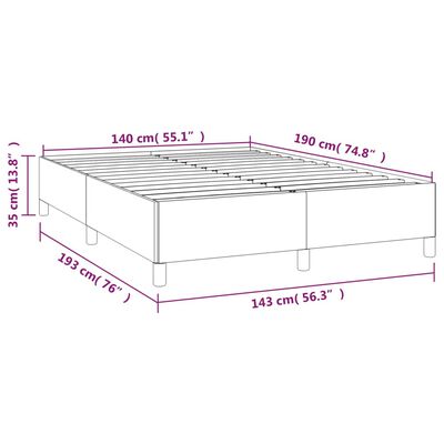 vidaXL Bedframe fluweel donkerblauw 140x190 cm