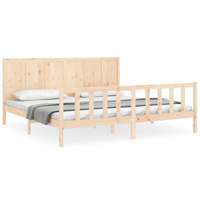 vidaXL Bedframe met hoofdbord massief hout