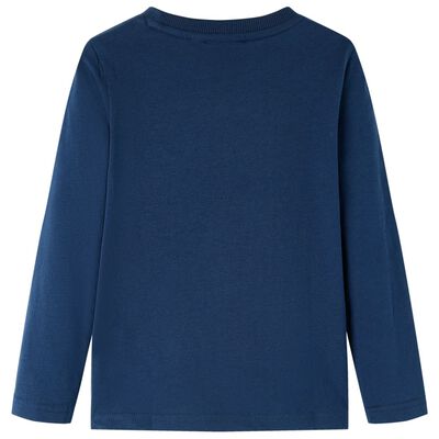 Kindershirt met lange mouwen 140 marineblauw