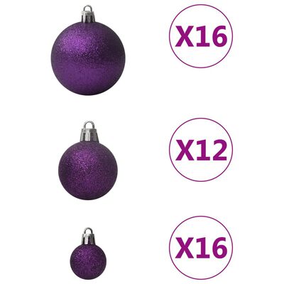 vidaXL 100-delige Kerstballenset paars