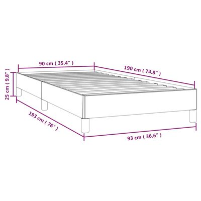 vidaXL Bedframe stof crèmekleurig 90x190 cm