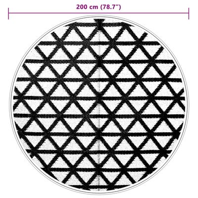 vidaXL Buitentapijt Ø 200 cm polypropeen zwart