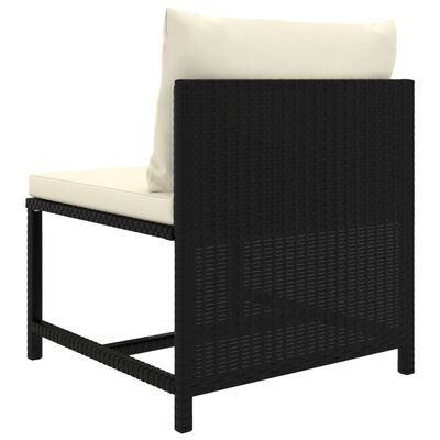 vidaXL 8-delige Loungeset met kussens poly rattan zwart