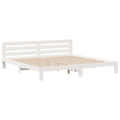 vidaXL Bedframe zonder matras massief grenenhout wit 180x200 cm