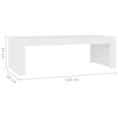 vidaXL Salontafel 110x50x35 cm bewerkt hout wit