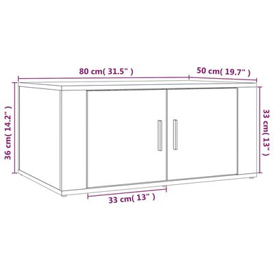 vidaXL Salontafel 80x50x36 cm bewerkt hout sonoma eikenkleurig