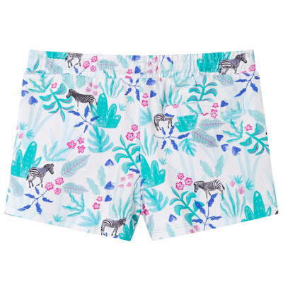 Kindershorts met trekkoord 92 ecru en donkermint