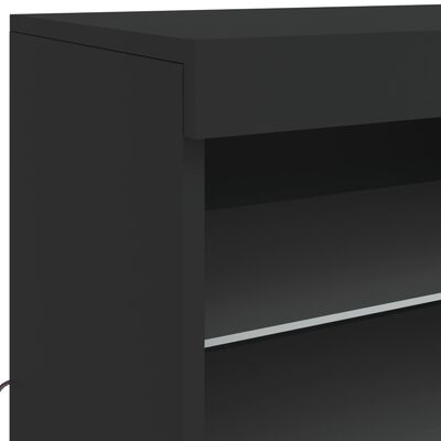 vidaXL Dressoir met LED-verlichting 60,5x37x67 cm zwart