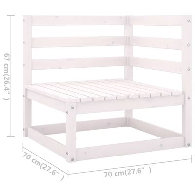 vidaXL 9-delige Loungeset met kussens massief grenenhout wit