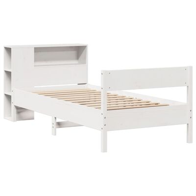 vidaXL Bed met boekenkast zonder matras grenenhout wit 100x200 cm