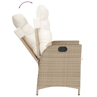 vidaXL 9-delige Tuinset met kussens poly rattan beige