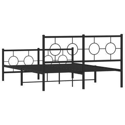 vidaXL Bedframe met hoofd- en voeteneinde metaal zwart 140x200 cm